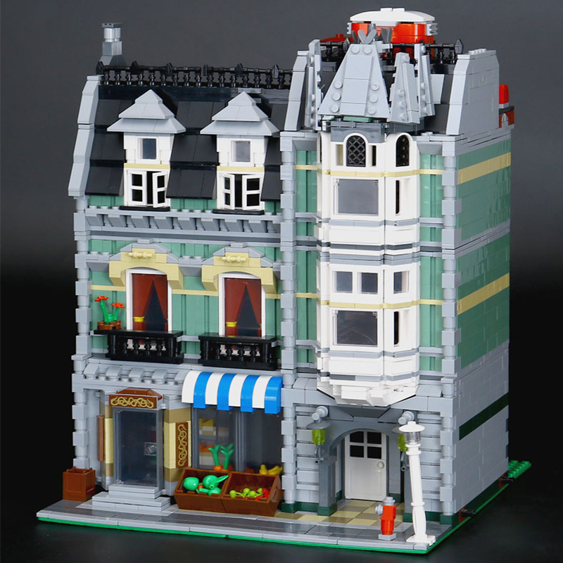 City StreetView Green Grocer Building Blocks Bricks Grocery Store Model Kids Toy Birthday Christmas Gift Compatible 10185