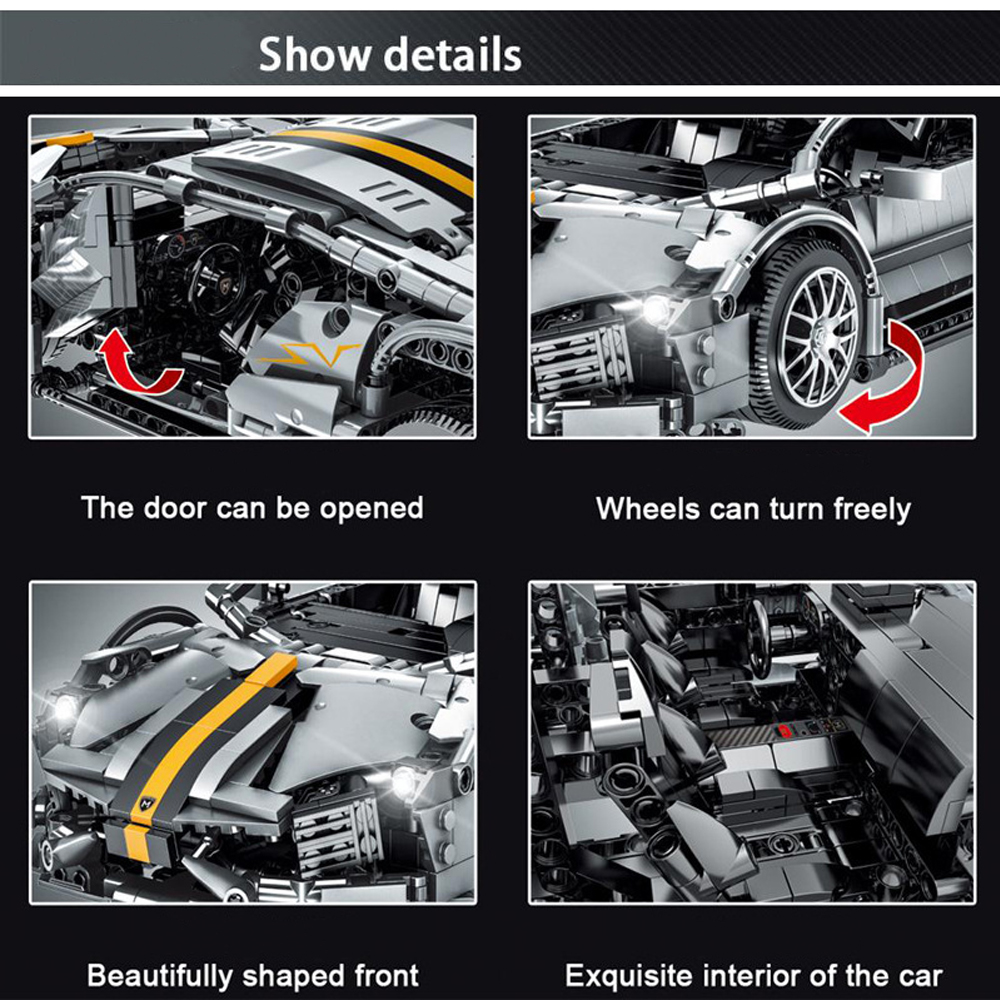 Creative Expert 023015 1337pc High-tech 488 RSR Formula Racing Car Moc Modular brick