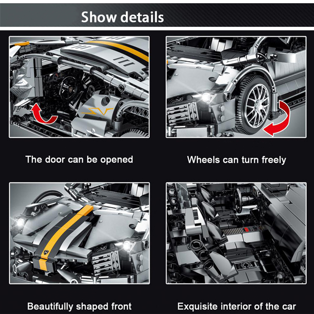 Creative Expert 023015 1337pc High-tech 488 RSR Formula Racing Car Moc Modular brick