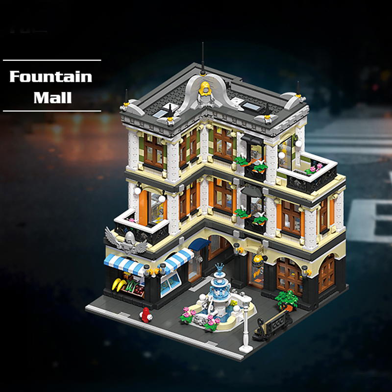 89113 Expert City Street View MOC Fountain Shopping Center 3420Pcs Building Block