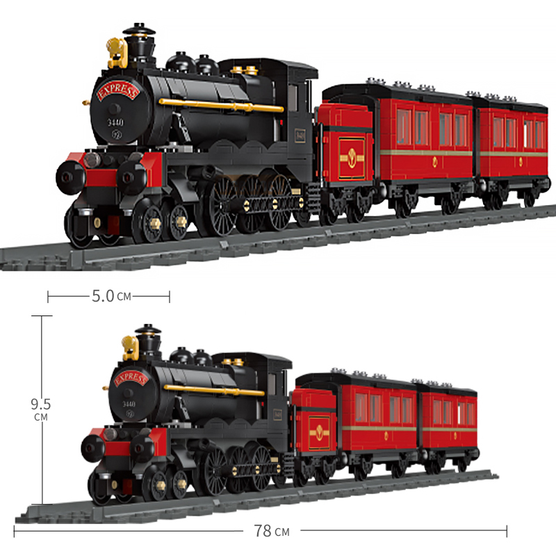 Classic Railway Steam locomotive Track Sets Building Block Expert Train Long-Distance Brick Counstrutor 59004