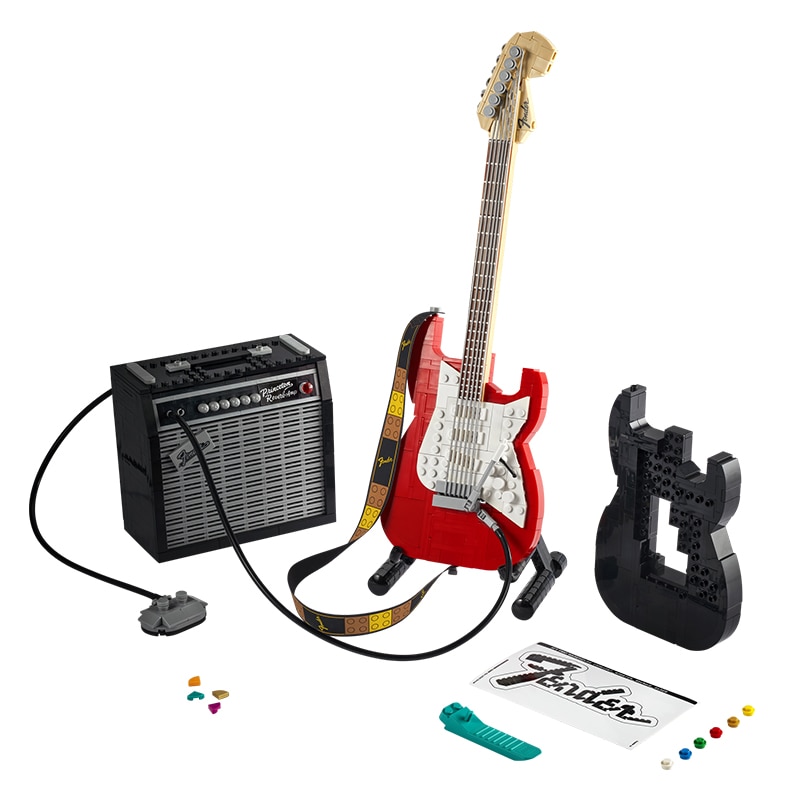 Idea 21329 Creative Fender Guitar Model Modular Creators Building Blocks Ideas DIY Education Toys Kids Birthday Christmas Gifts