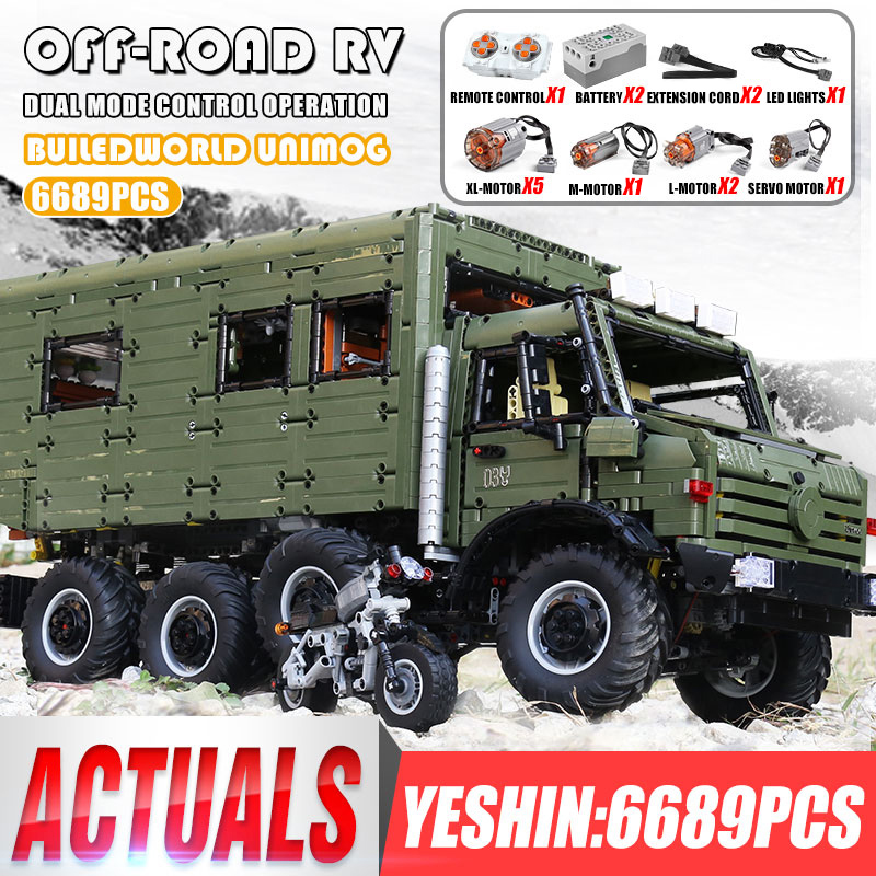 J907 High-Tech Remote Control The MOC Motorzied Nomadism RV Motorhome Truck Set Building Blocks Car