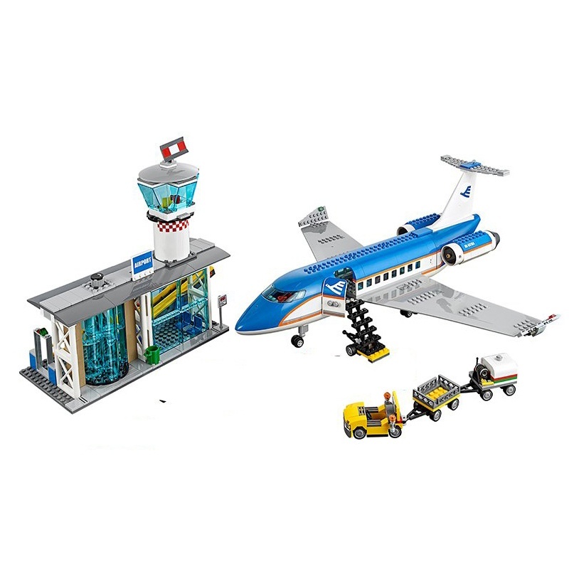 2019 lp 02043 718pcs City Series Airplane Airport Terminal Station Set Building Blocks 60104