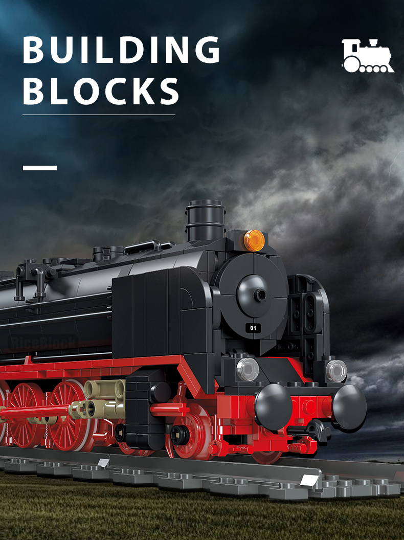 Classic Railway Steam locomotive Track Sets Building Block Expert Train Long-Distance Brick Counstrutor 59004