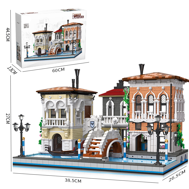 The Little Venice City Street View Architecture House Model Modular Building Blocks MOC Garden Center 89122