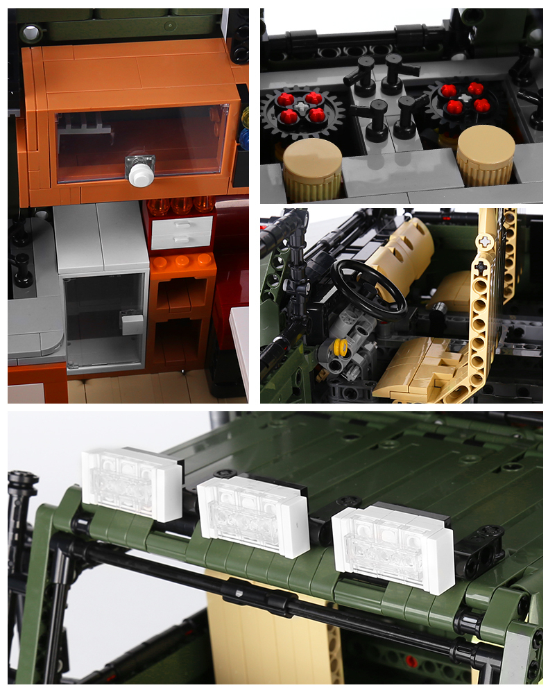 J907 High-Tech Remote Control The MOC Motorzied Nomadism RV Motorhome Truck Set Building Blocks Car