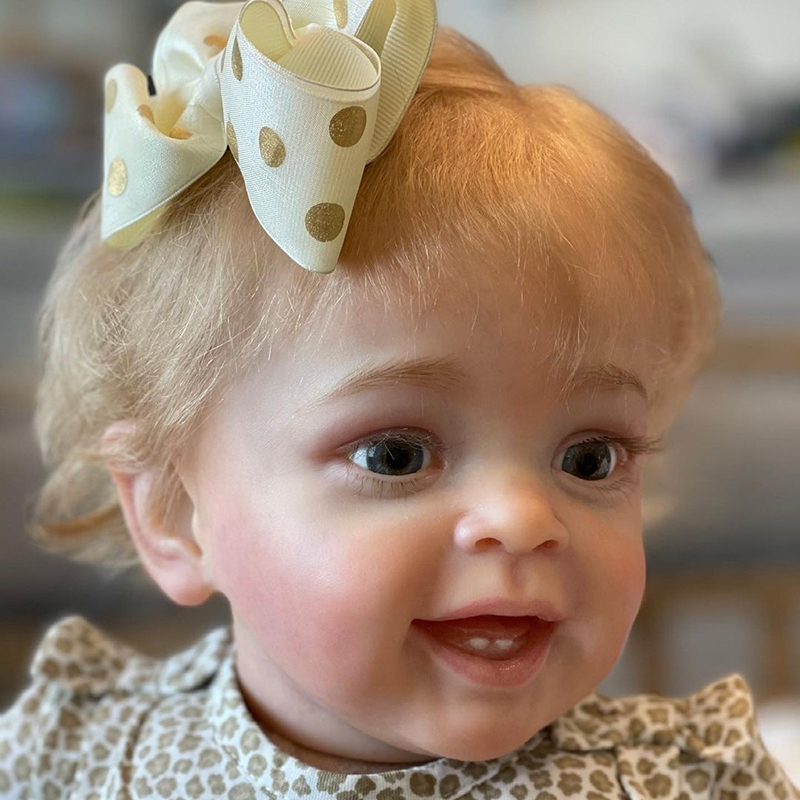 22 Inches Cute Kelsey Open Eyes Blonde Hair Reborn Doll Girl