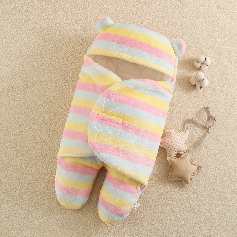 Flannel Split Legs Tri-color Bar Sleeping Bag For 16-24 Inches Reborn Dolls