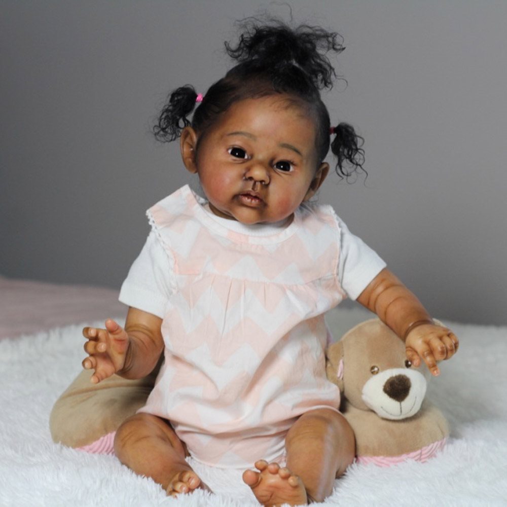 19 inch Realistic African American reborn baby doll
