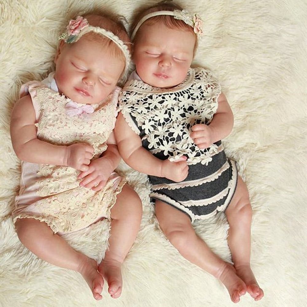 17'' Little Vivienne and Olive Twin Silicone Vinyl Baby Girl