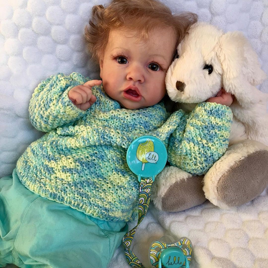 22 Inches Sweet Nicole Open Eyes Blond Hair Reborn Doll Girl-Saskia Series