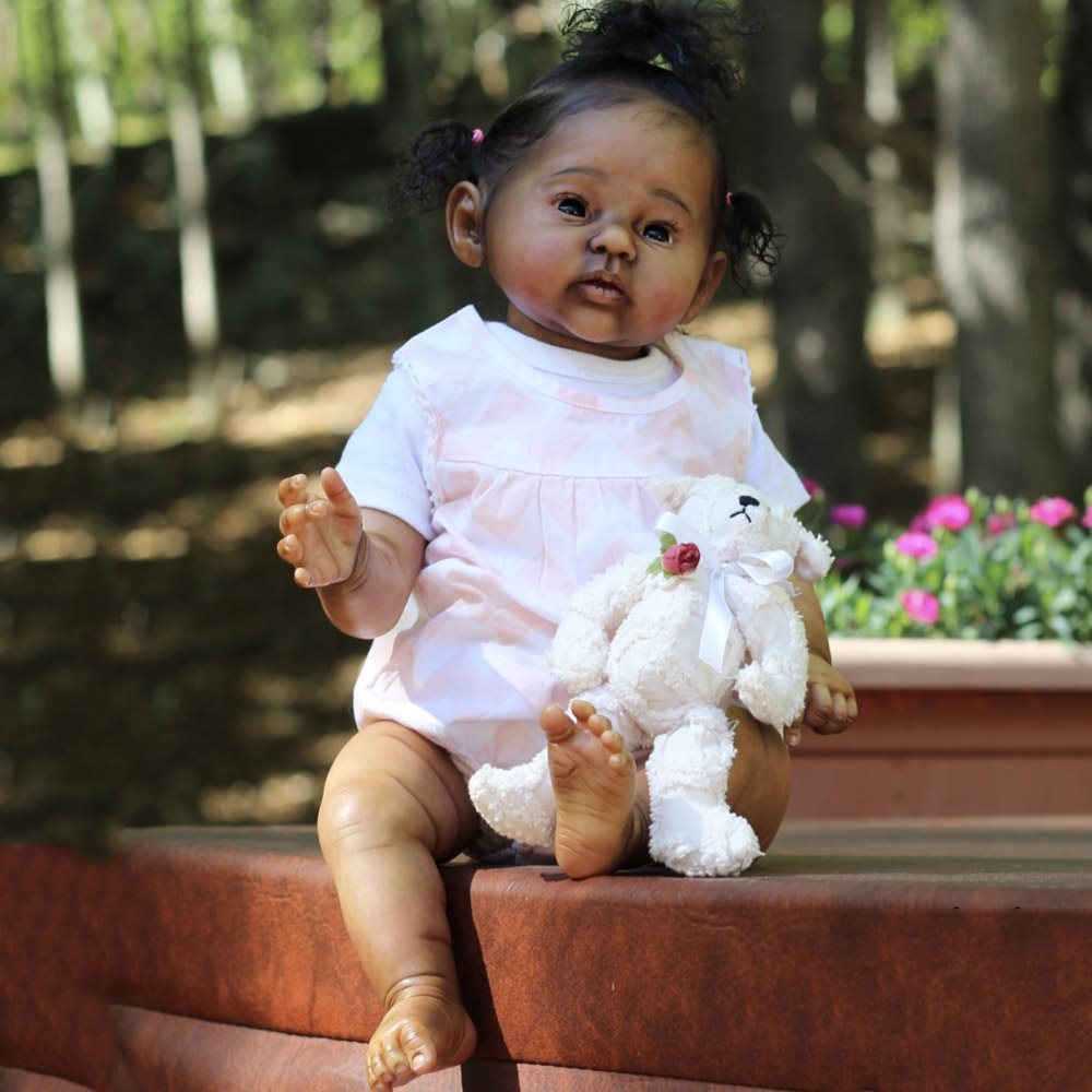 19 inch Realistic African American reborn baby doll