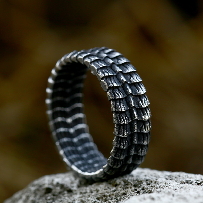 Viking Dragon Spine Ring Stainless Steel Sulludd