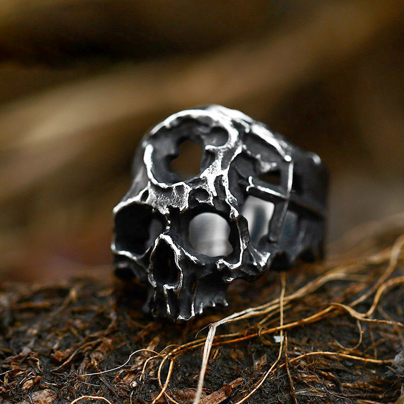 Men's skull Cross Stainless Steel Ring Sulludd