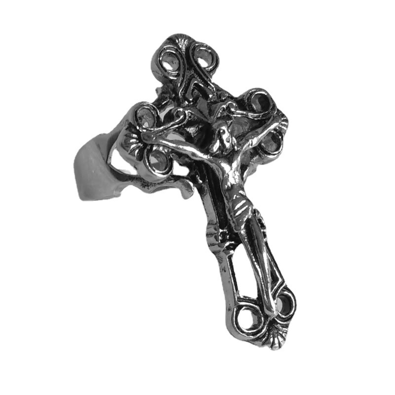 Stainless Steel Crucifix Ring Sulludd