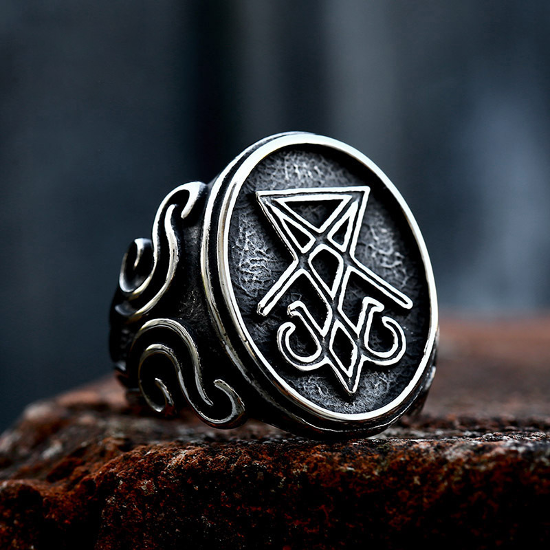 Nordic Sigil Of Lucifer Symbol Ring Stainless Steel Sulludd