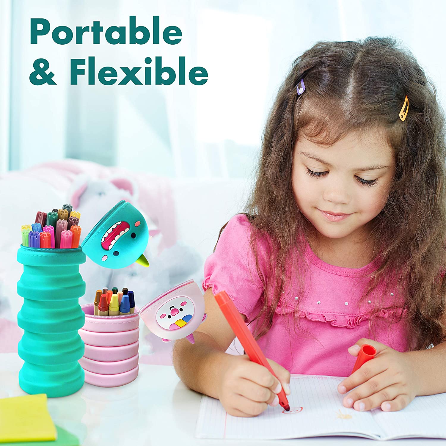 Cartoon Threedimensional Silicone Pen Holder Retractable Pencil Case