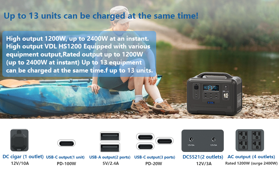 VDLPOWER HS1200 Portable Power Station 960Wh/1200W-VDLPOWER