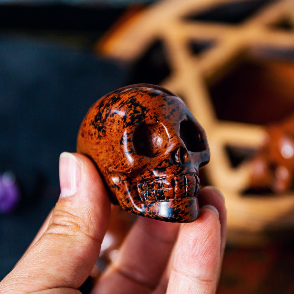 2” Mahogany Obsidian Skull