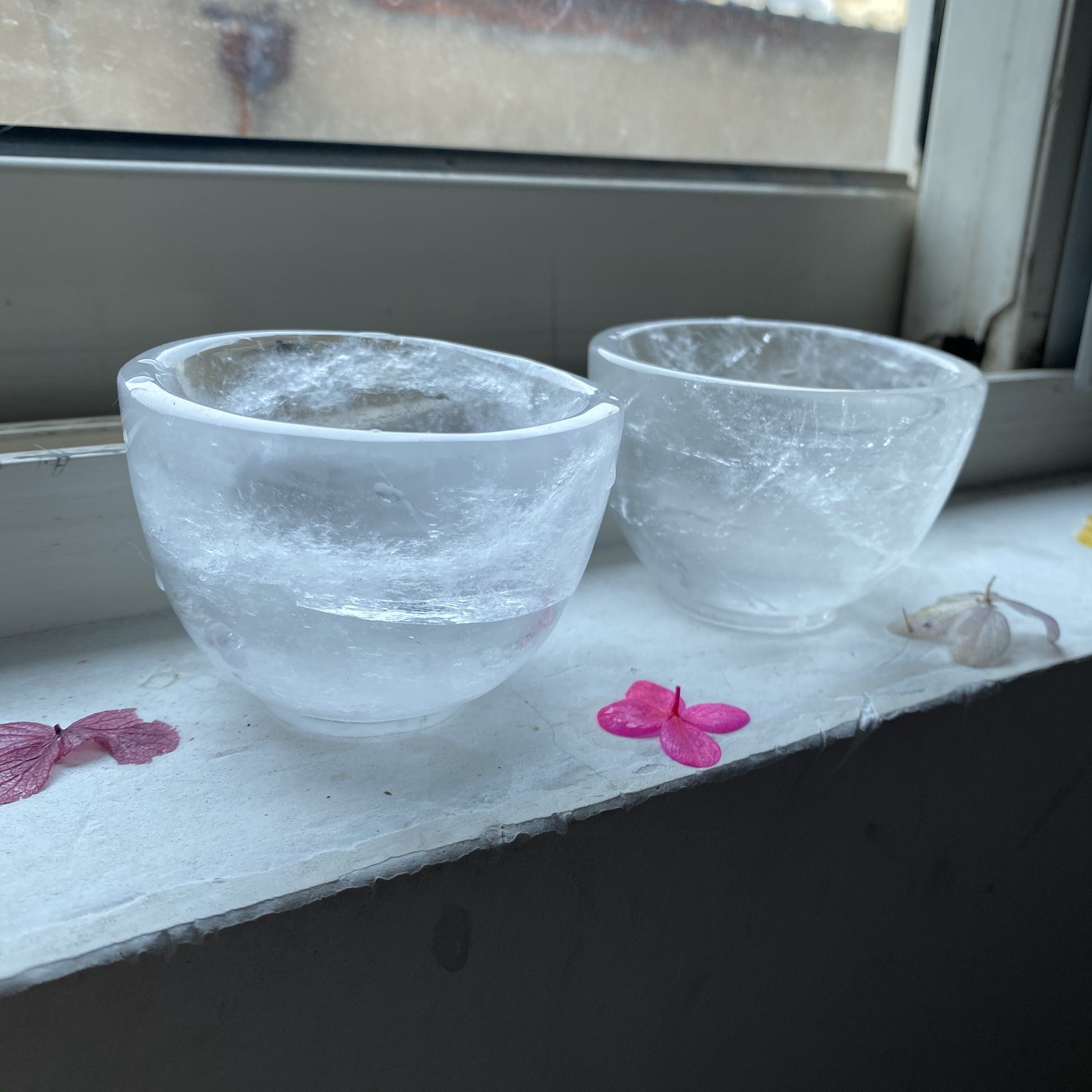 Clear quartz & Rose quartz small cup