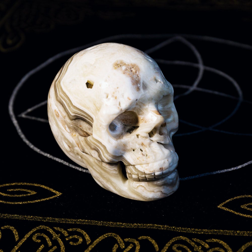 1kg Zebra Calcite Skull
