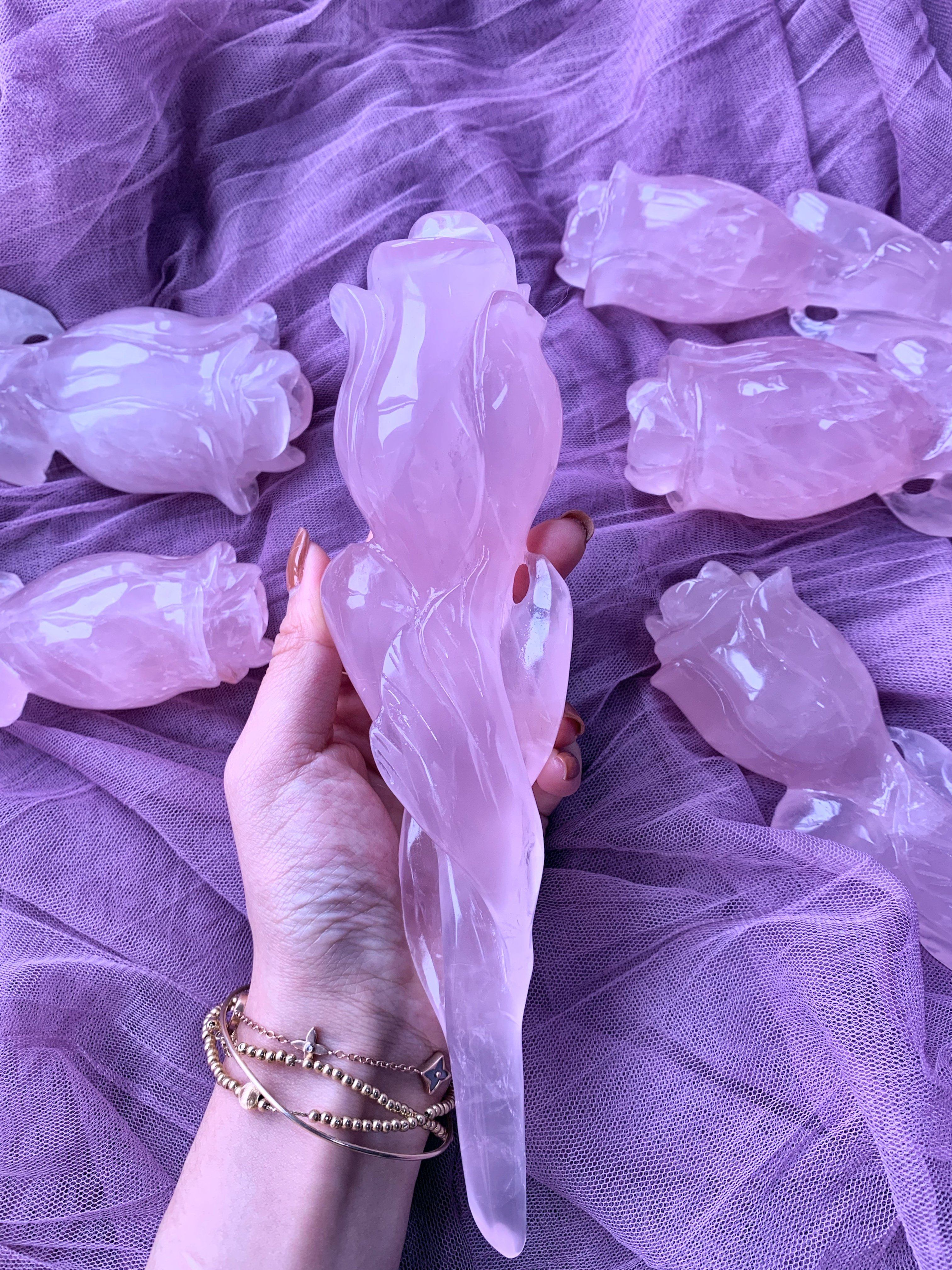 Rose quartz magic wand