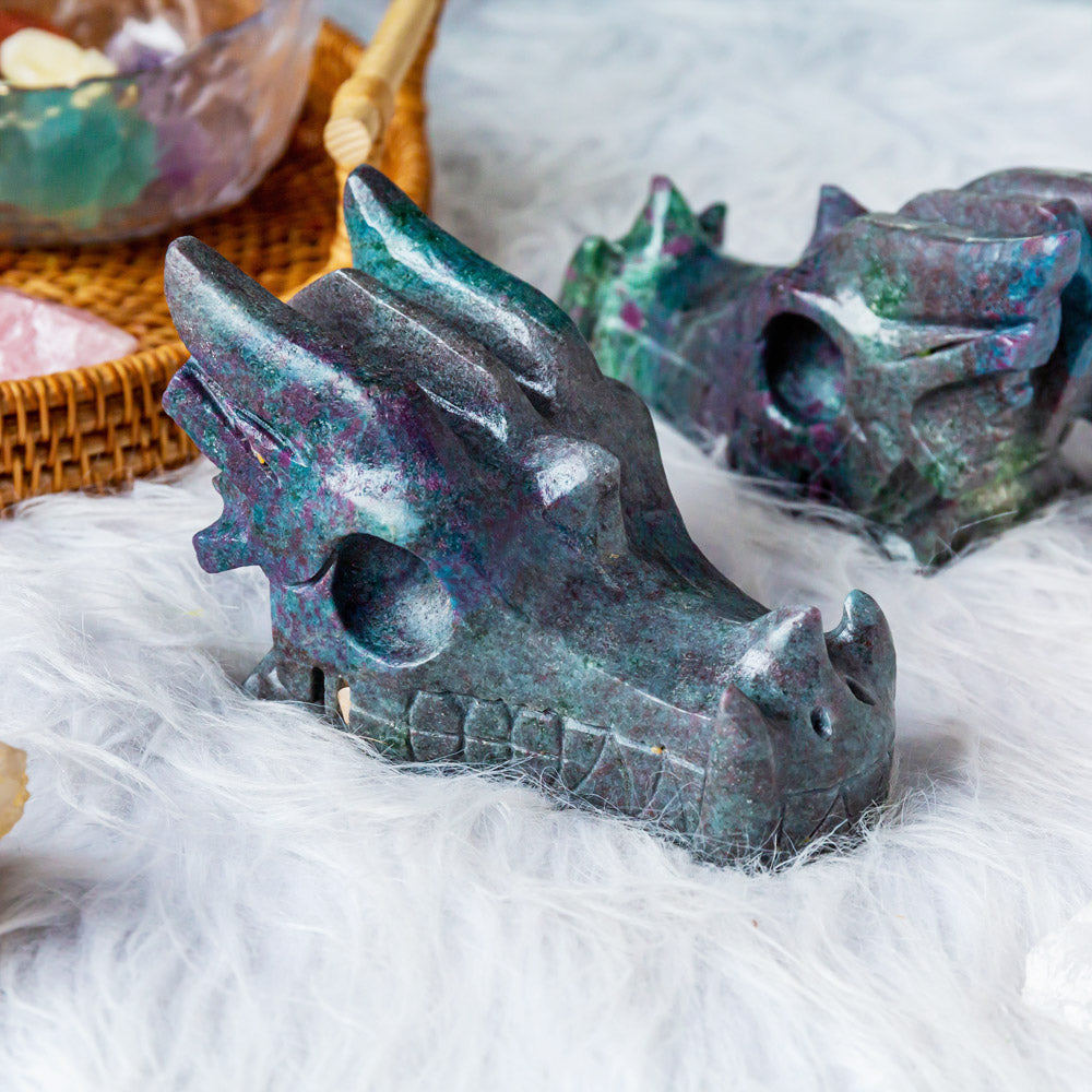  A18Ruby kyanite dragon head