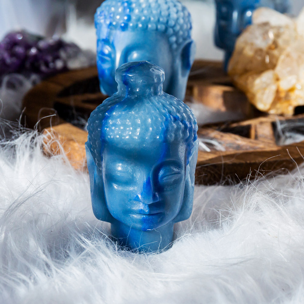Blue Aventurine Buddha Head