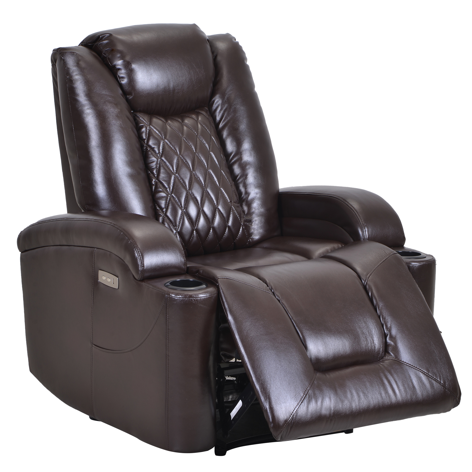 Home Theater Seating With USB Charge Port and Cup Holder-Trysauna