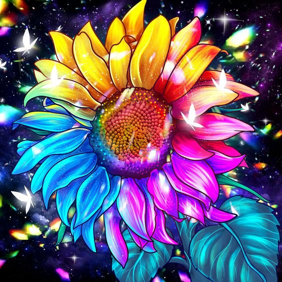 Diamond Painting  -  Colorful sunflower