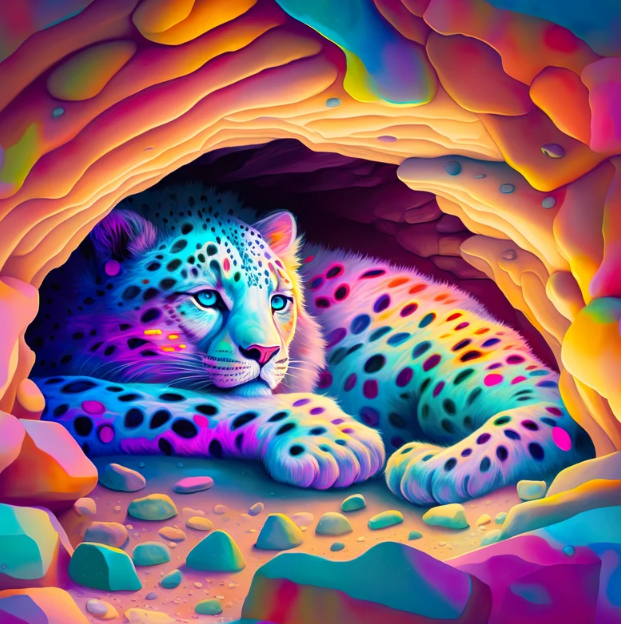 Diamond Painting  -  Colorful leopard