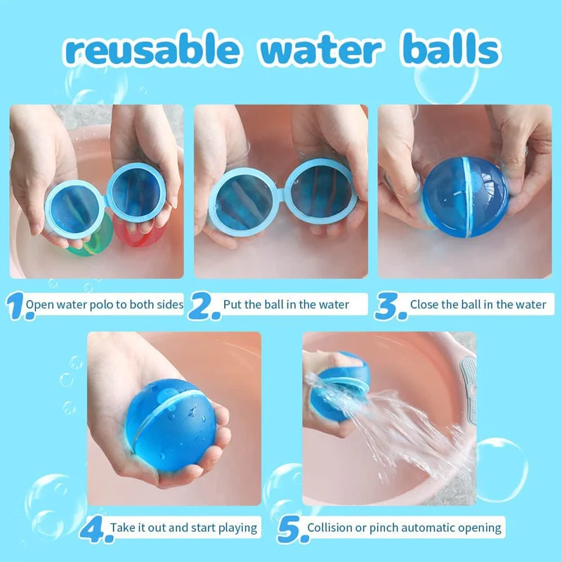 Reusable Water Bomb Balloons for Kids Adults Outdoor Activities Water Games Party Supplies
