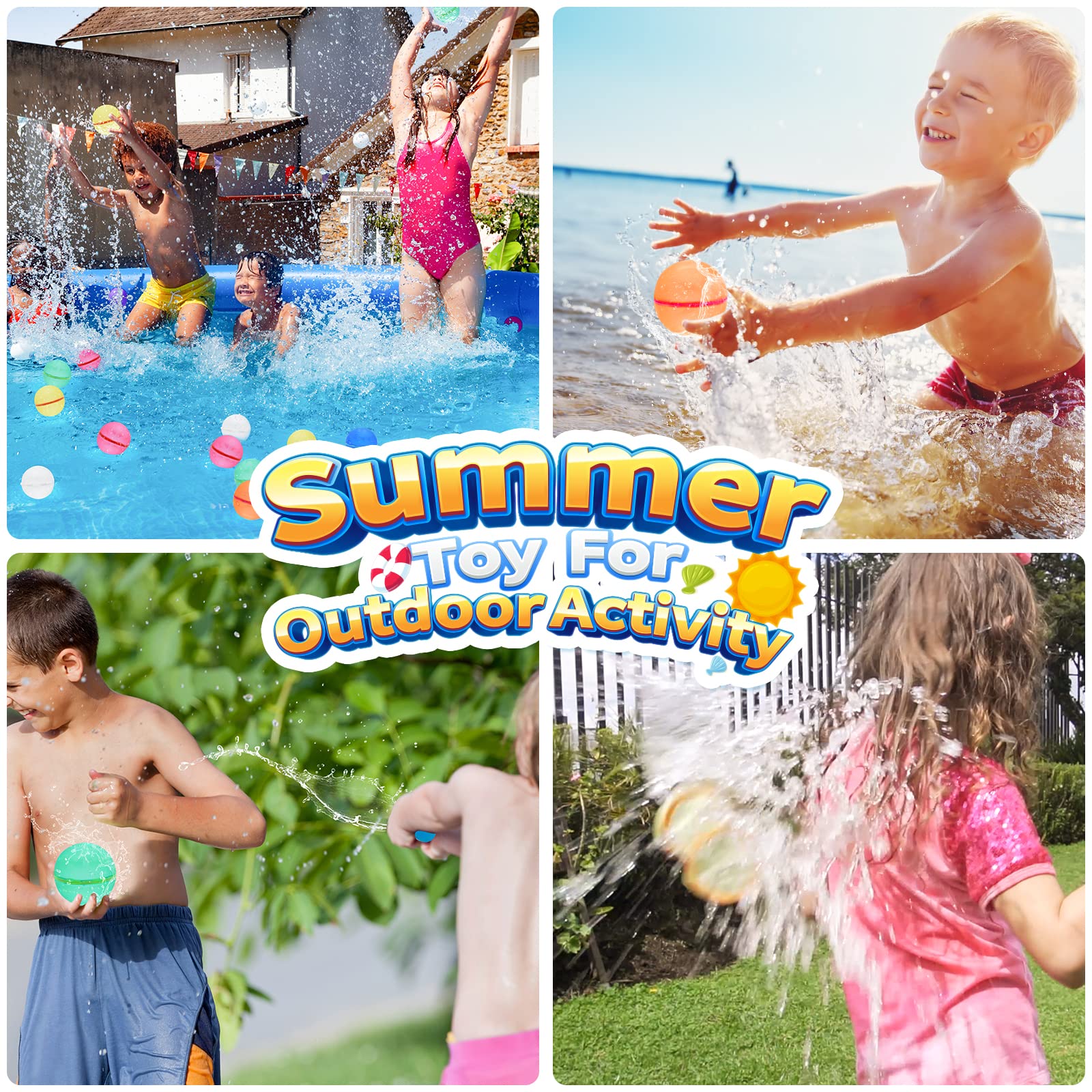 Reusable Water Bomb Balloons for Kids Adults Outdoor Activities Water Games Party Supplies