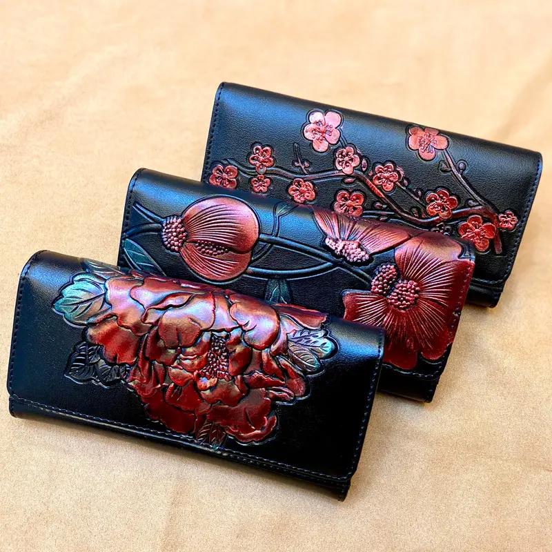 Új, 2022-es marhabőr hosszú pénztárca