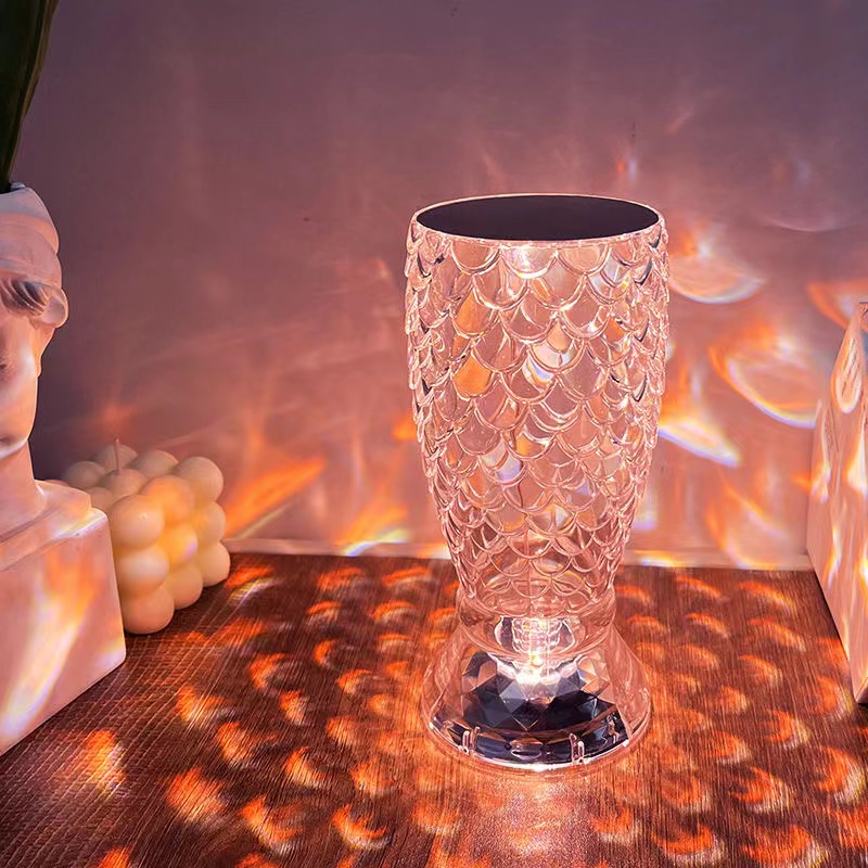 Fish Scale Crystal Table Lamp with Touch Control