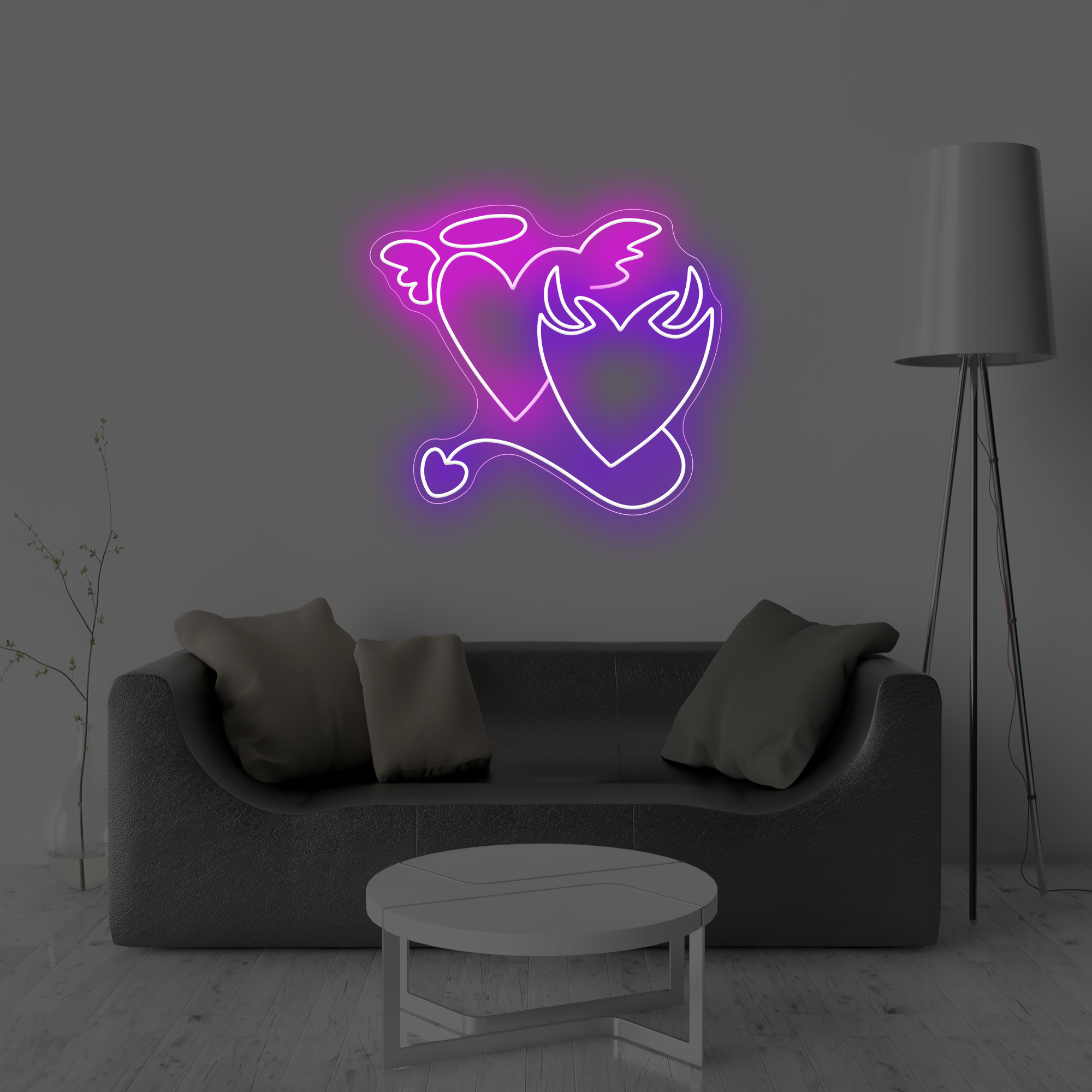 ANGEL & DEVIL Heart - Neon Sign