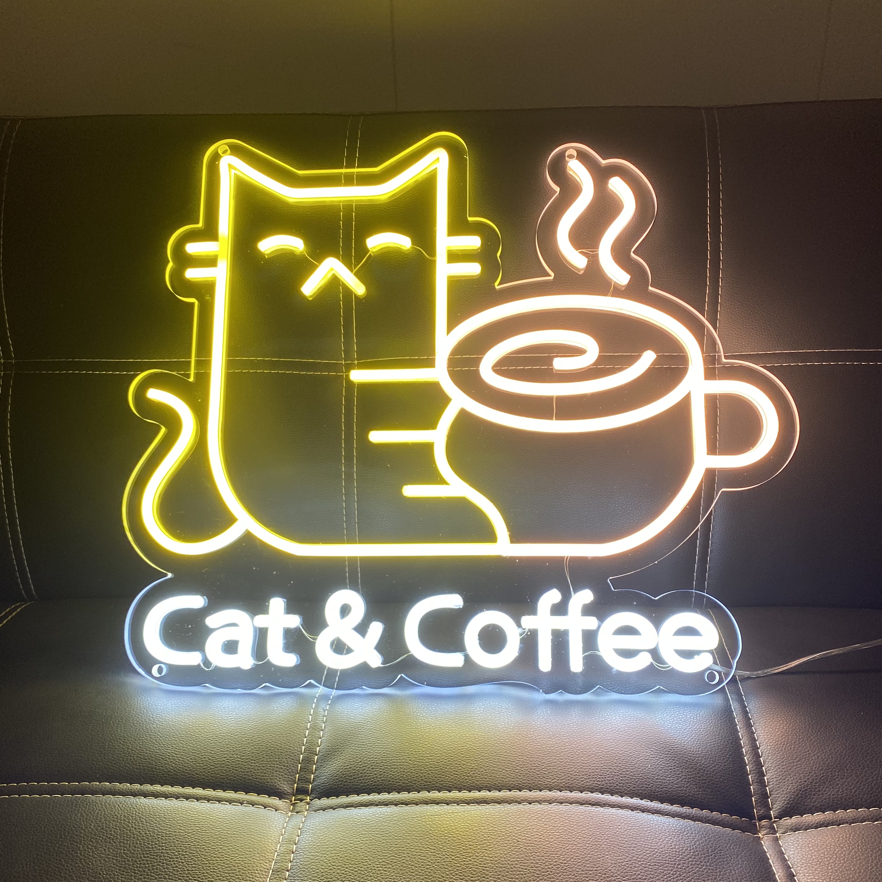 Cat & Coffee Shop Neon Sign-MHneonsign