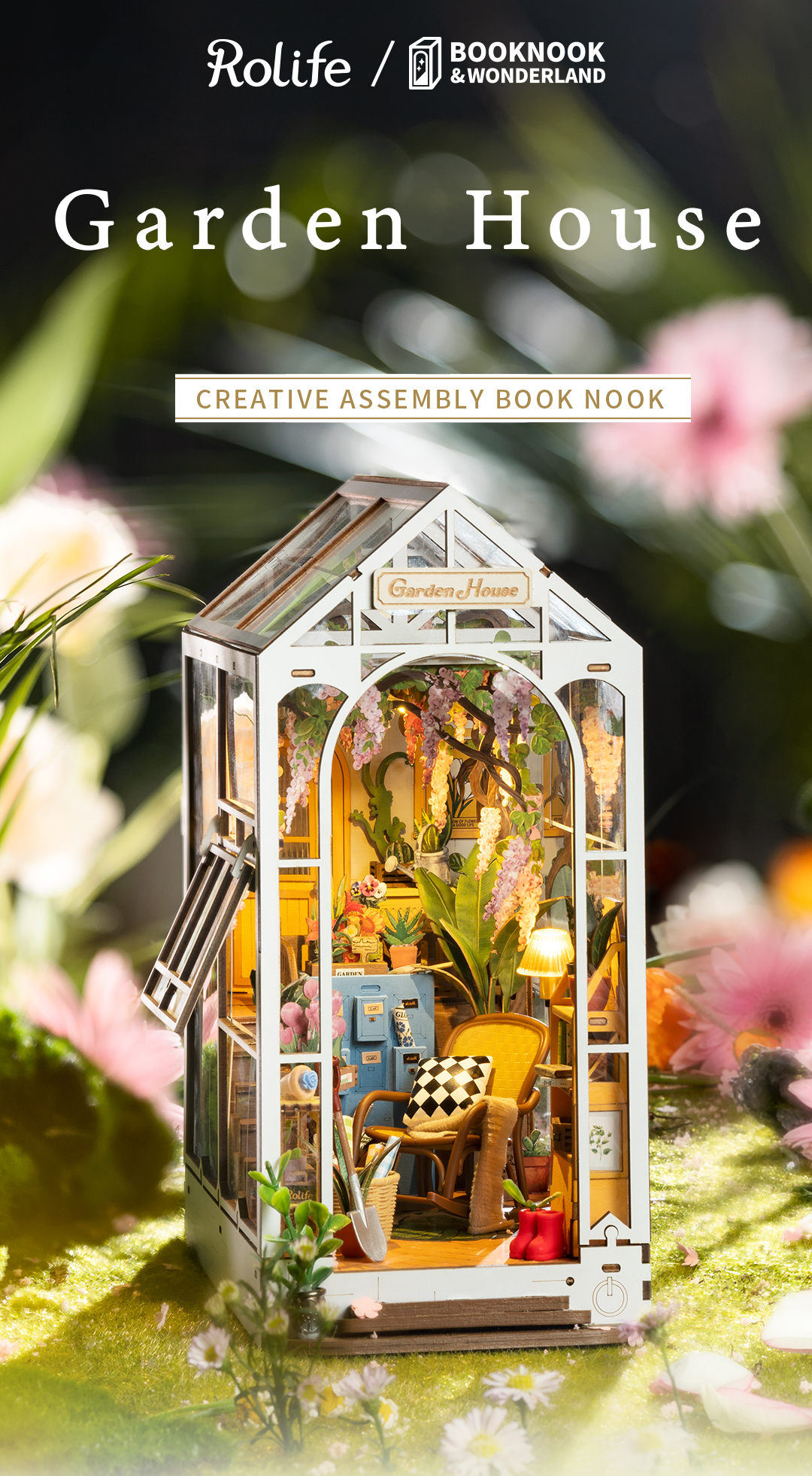 Robotime Rolife Book Nook Holiday Garden House - TGB06 - Maison miniature  DIY - Artisanat