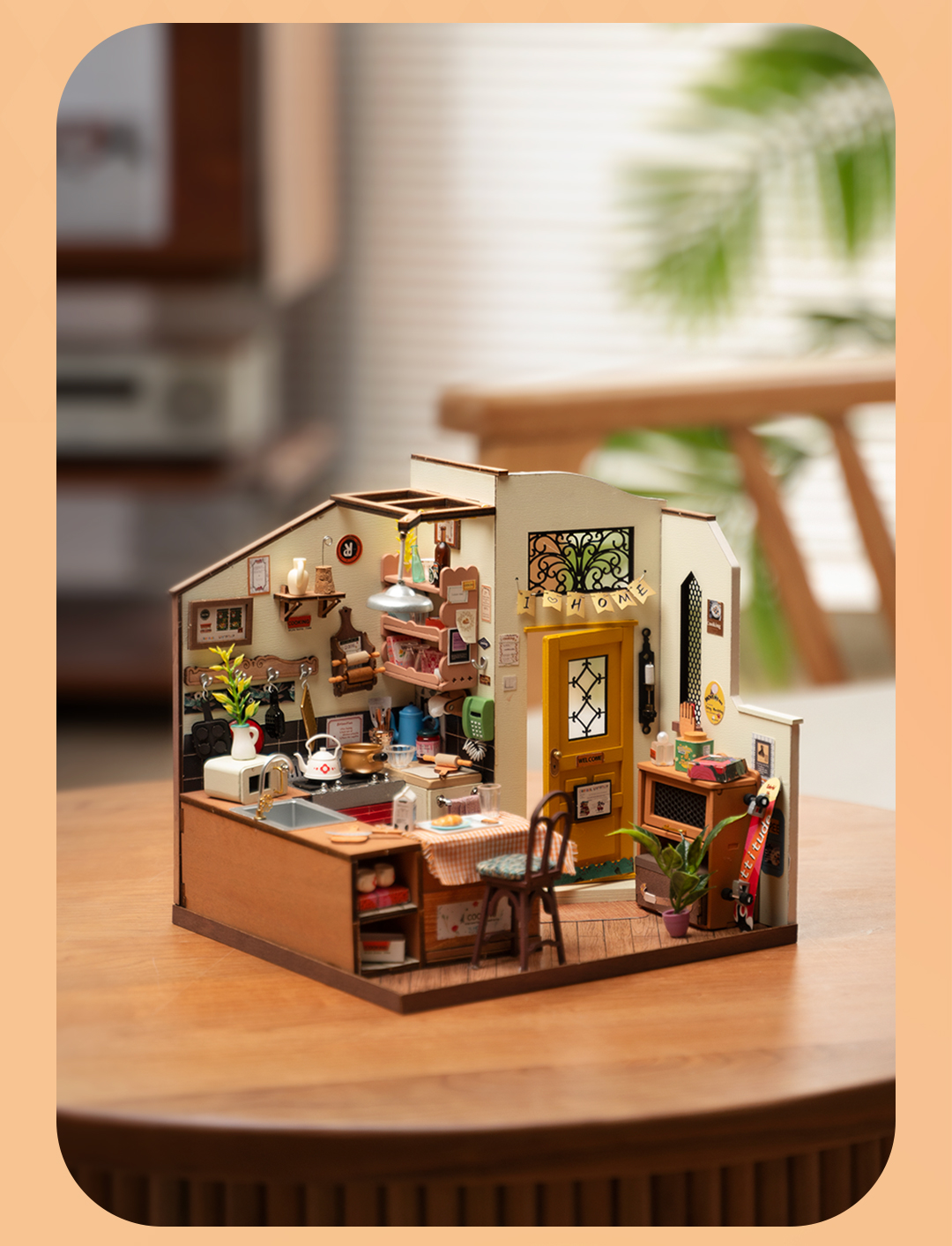 Rolife Cozy Homey Kitchen DIY 1:24 Miniature Dollhouse Home Decor Kid Toy  Gifts