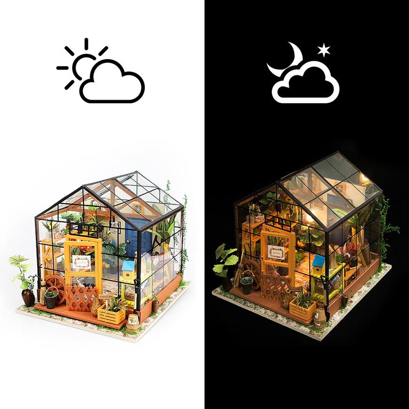 rolife cathy's flower house miniature wooden kit