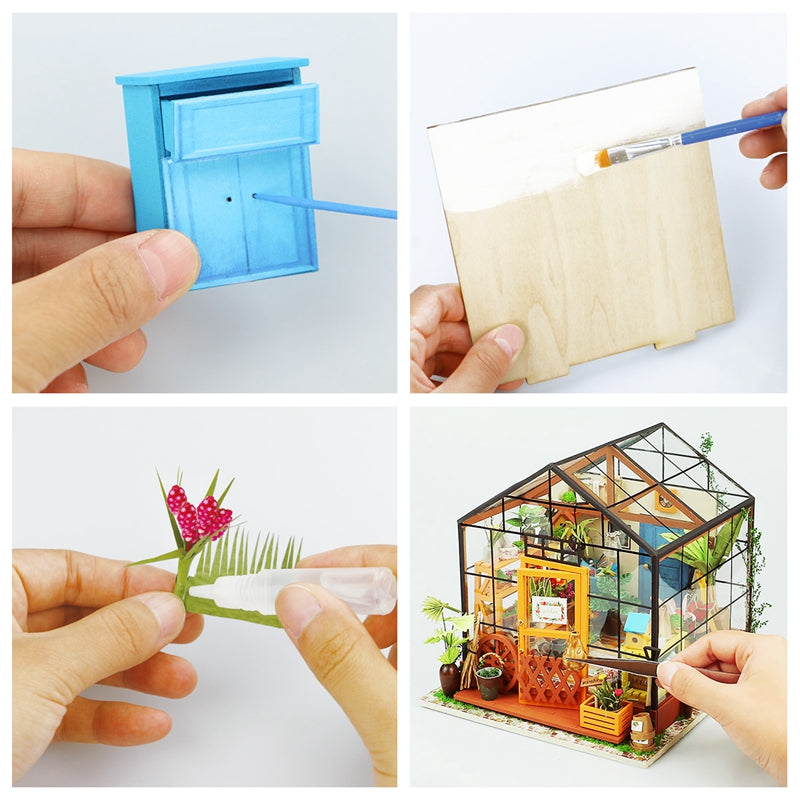 rolife cathy's flower house miniature wooden kit