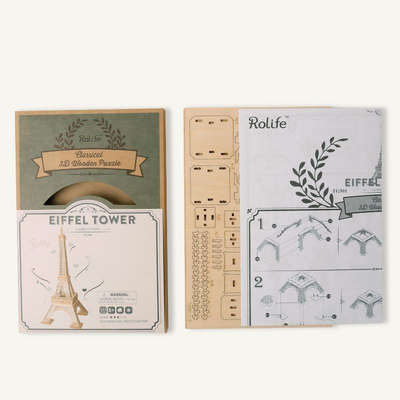 [Only Ship To U.S. ]Rolife Modern 3D Wooden Puzzle - Eiffel Tower TG501 - Rolife