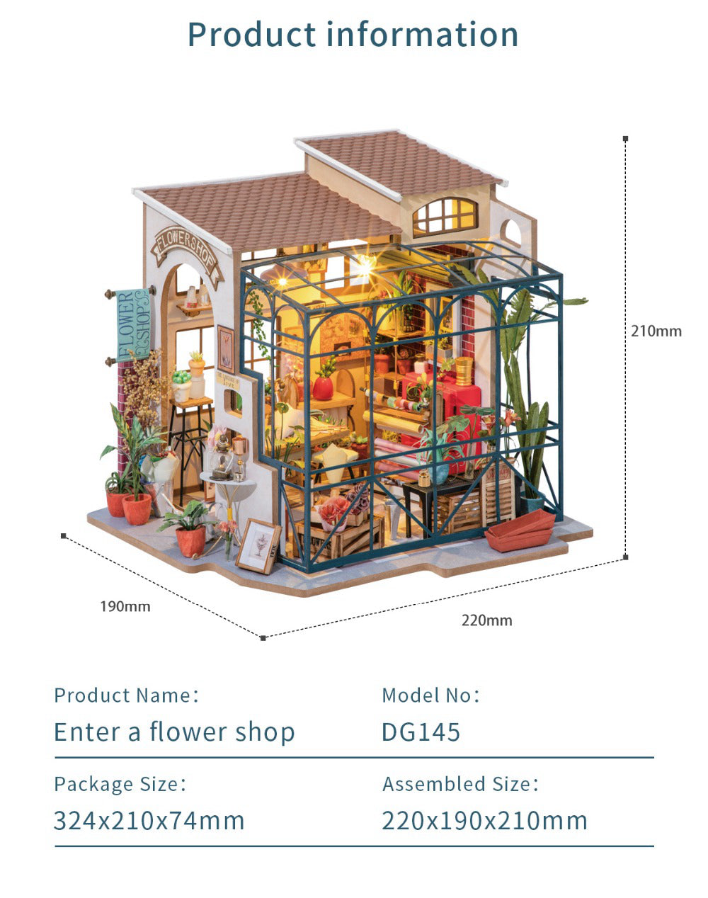 Rolife DIY Miniature Dollhouse - Emily's Flower Shop DG145