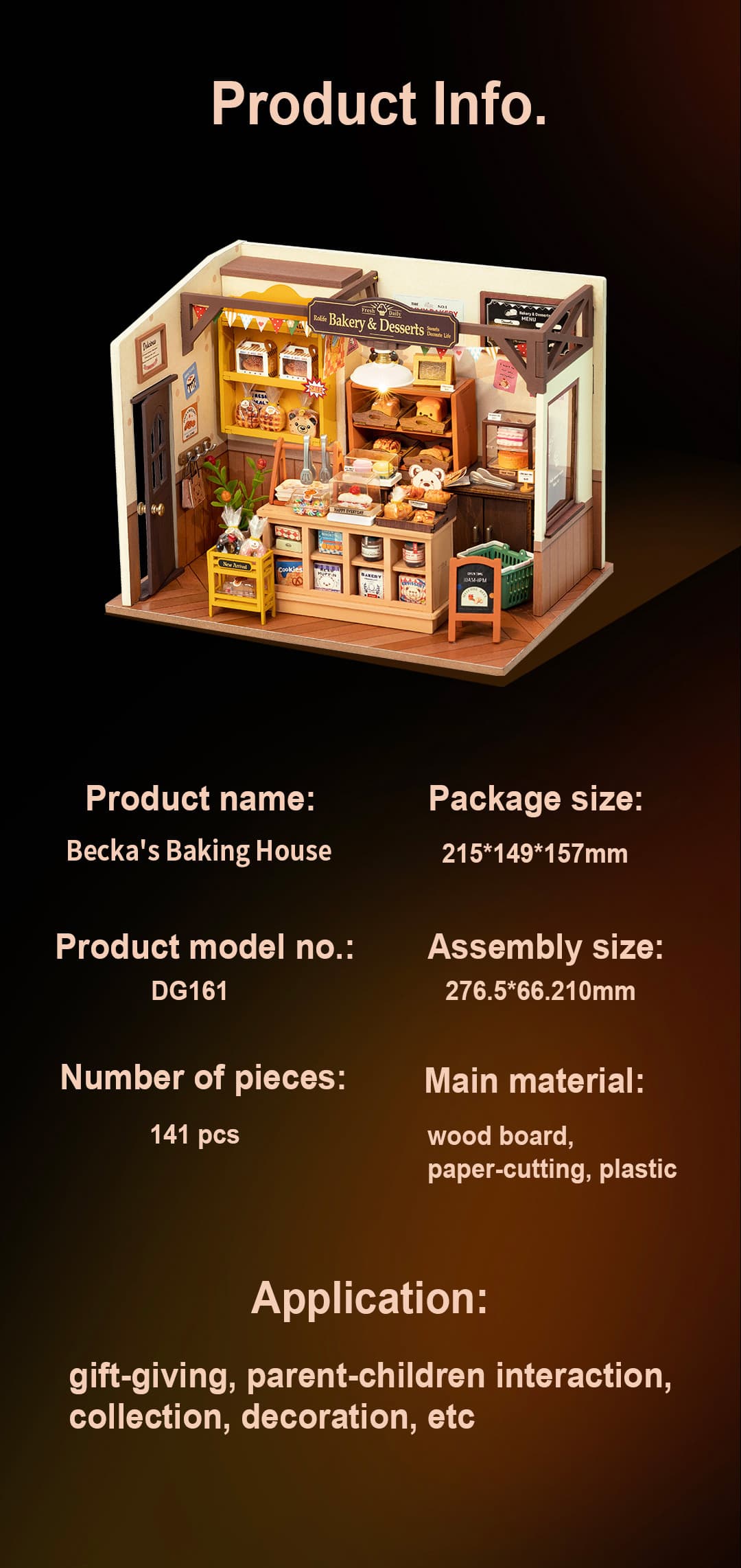 Maqueta para montar panadería en miniatura. DG161 BECKA’S BAKING HOUSE