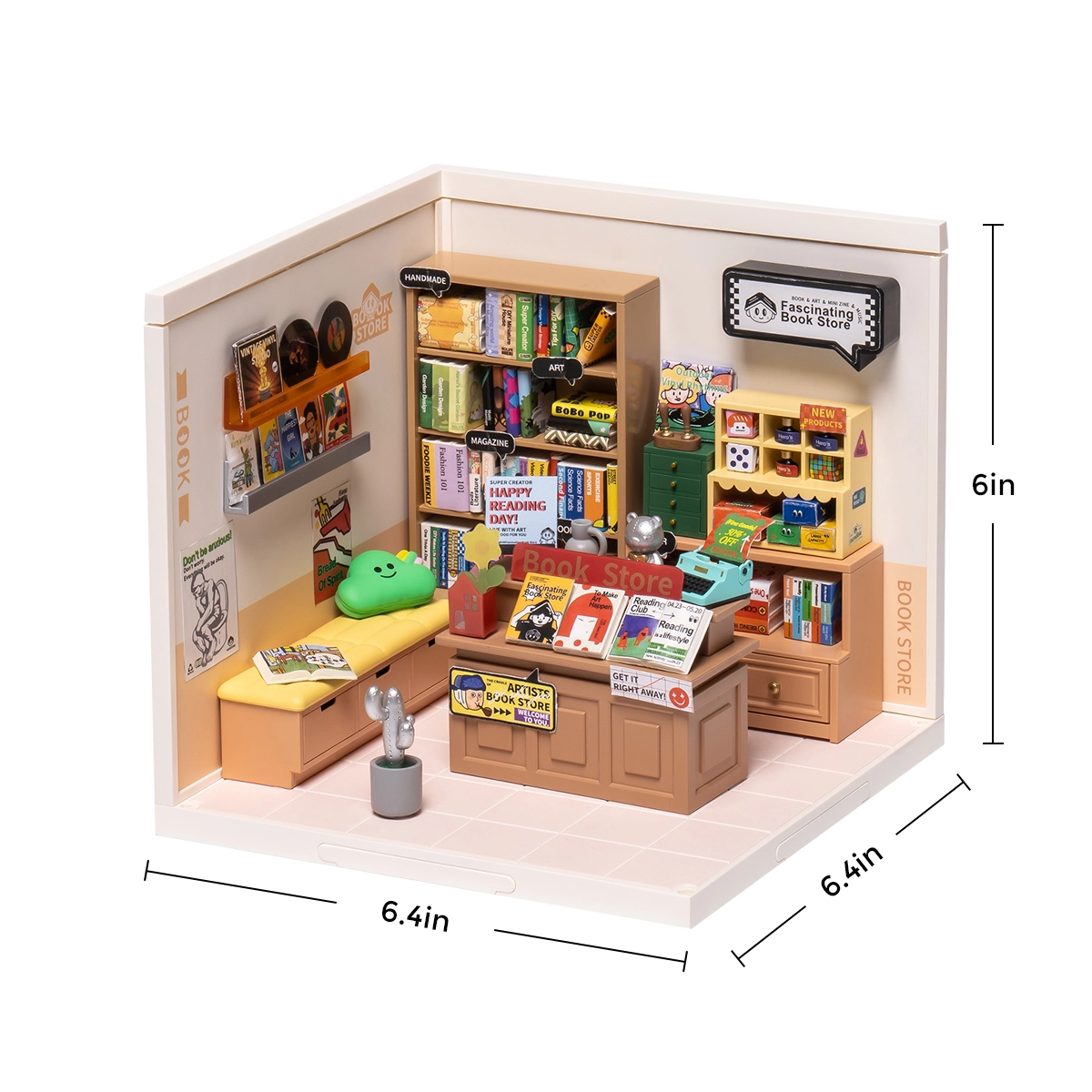 Rolife Plastic Miniature House - Fascinating Book Store DW004 - Rolife