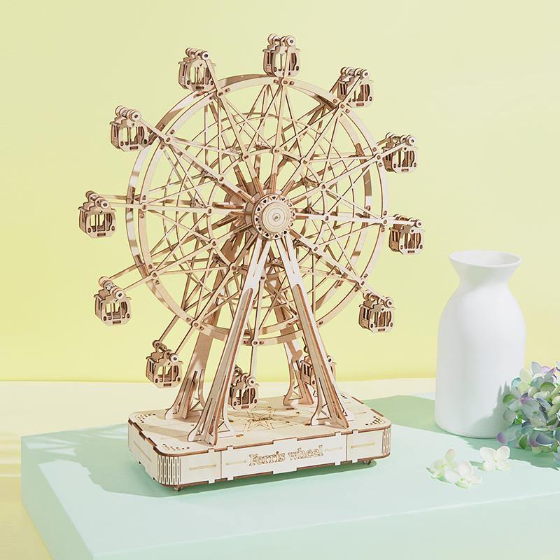 3d Wooden Puzzles For Adults Ferris Wheel Music Box Built in - Temu