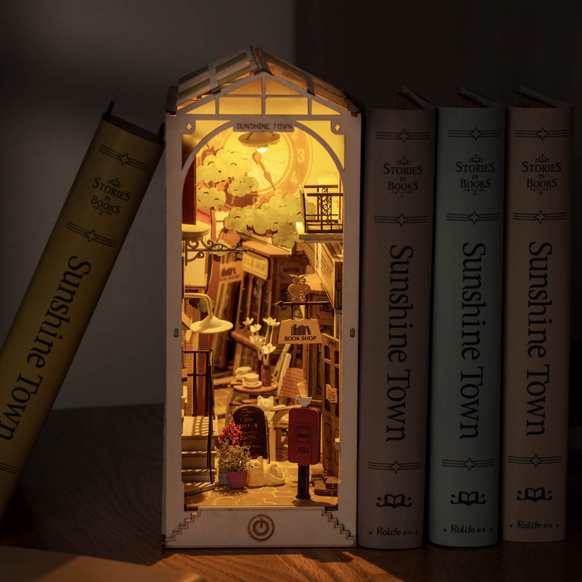 Book Nook Diy 3d Wooden Puzzle Led Christmas Decorations - Temu