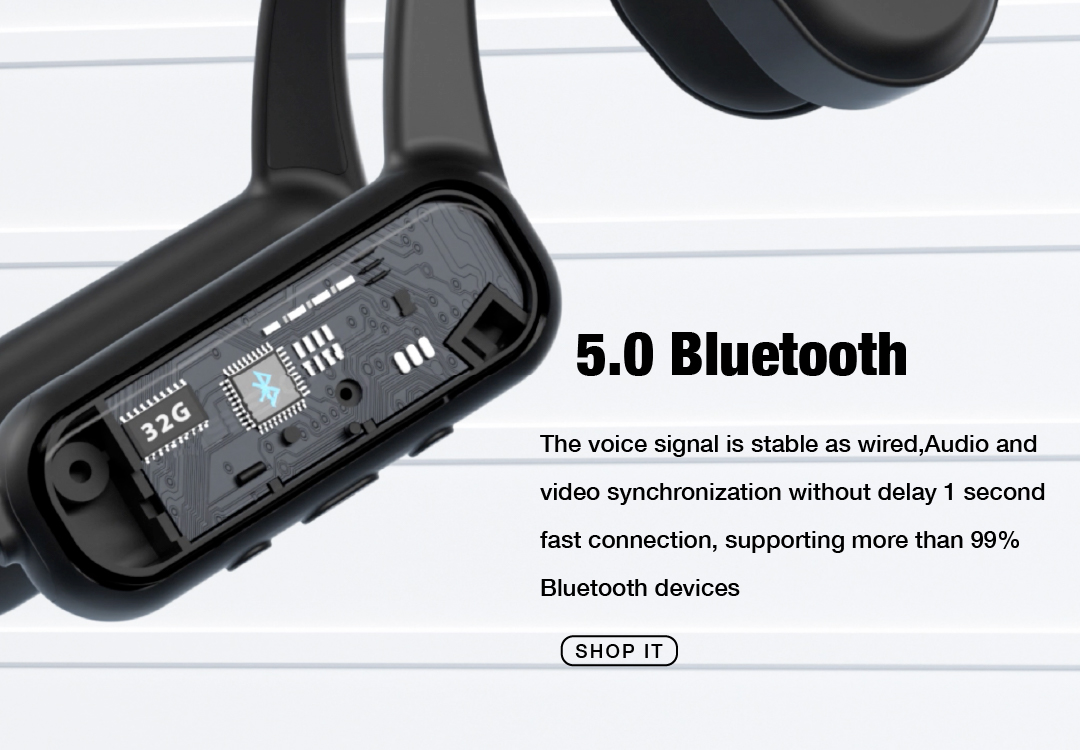 wireless bone conduction headphones bluetooth 5.0 