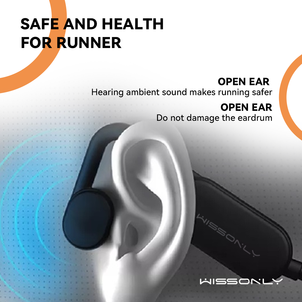 Best Headphone for runners in 2023-Wissonly Wireless Bone Conduction Headphones for Running 